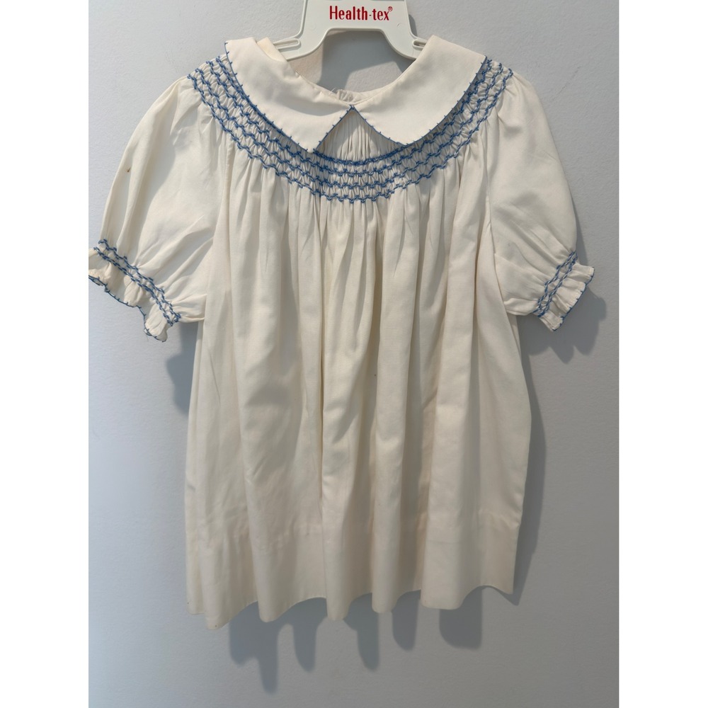 Vintage 1960s Lilliputian Bazaar Smocked Peter Pan Collar Dress 2T